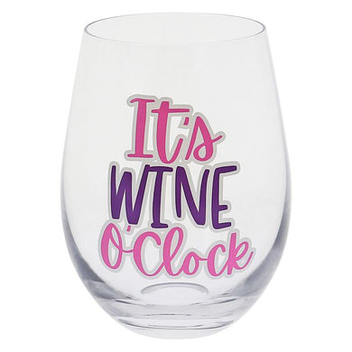 IT'S WINE O'CLOCK - STEMLESS WINE GLASS - Jamjo Online