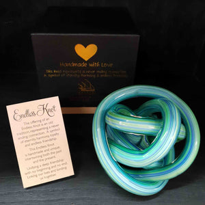 ENDLESS KNOT - TRANQUIL GREEN STRIPE 12cm - GIFT BOXED - Jamjo Online