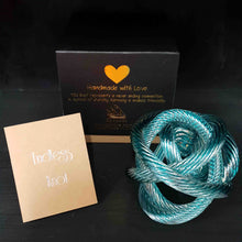 Load image into Gallery viewer, ENDLESS KNOT - TEAL BLUE TWIST 12cm - GIFT BOXED - Jamjo Online