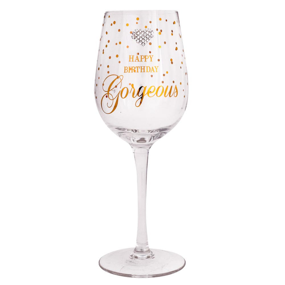 MAD DOTS HAPPY BIRTHDAY WINE GLASS - Jamjo Online