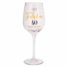 Load image into Gallery viewer, MAD DOTS FABULOUS AT 40 WINE GLASS - Jamjo Online