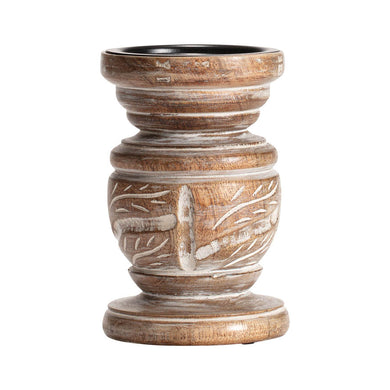 HANDCRAFTED MANGOWOOD CARVED SQUAT PILLAR - Jamjo Online