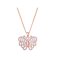 Load image into Gallery viewer, EQUILIBRIUM ROSE GOLD SPARKLE BUTTERFLY NECKLACE - Jamjo Online