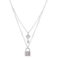 Load image into Gallery viewer, EQUILIBRIUM LOVE LOCK DOUBLE NECKLACE - SILVER - Jamjo Online