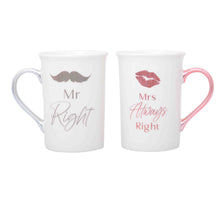 Load image into Gallery viewer, MR &amp; MRS RIGHT - MUG SET - BOXED - Jamjo Online