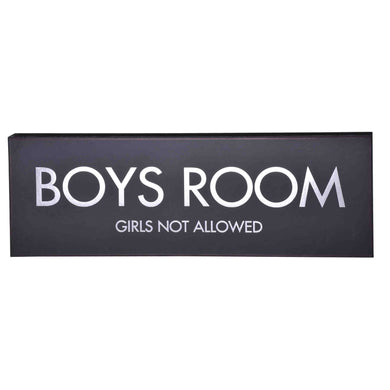 PLAQUE 40cm x 14cm - BOYS ROOM - GIRLS NOT ALLOWED - Jamjo Online