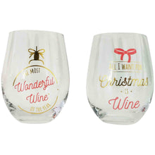 Load image into Gallery viewer, CHRISTMAS QUOTE - WINE GLASS - PINK &amp; GOLD - Jamjo Online
