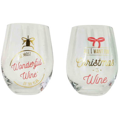 CHRISTMAS QUOTE - WINE GLASS - PINK & GOLD - Jamjo Online