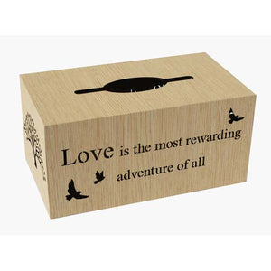 WOODCRAFT TISSUE BOX LOVE - Jamjo Online