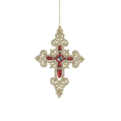 RED GOLD CROSS WITH ROUND DIAMANTE - Jamjo Online