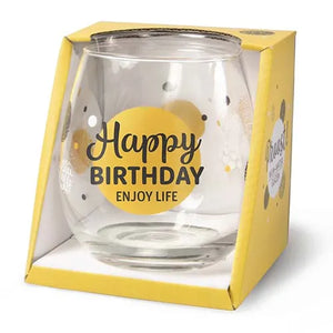 CHEERS HAPPY BIRTHDAY - CHEERS STEMLESS WINE GLASS - Jamjo Online