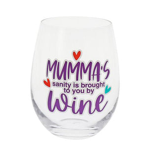 MUMMA'S SANITY - STEMLESS WINE GLASS - Jamjo Online