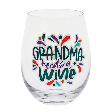 GRANDMA NEEDS A WINE - STEMLESS WINE GLASS - Jamjo Online